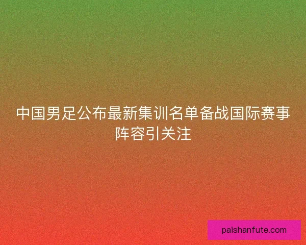 中国男足公布最新集训名单备战国际赛事阵容引关注