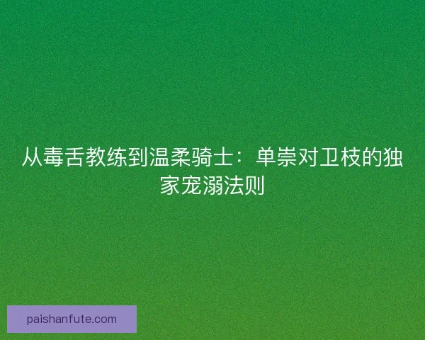 从毒舌教练到温柔骑士：单崇对卫枝的独家宠溺法则