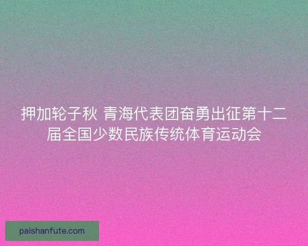 押加轮子秋 青海代表团奋勇出征第十二届全国少数民族传统体育运动会 押加轮子秋 青海代表团奋勇出征第十二届全国少数民族传统体育运动会